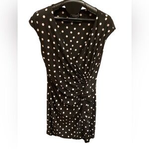 American Living Black and White Polka Dot Midi Dress